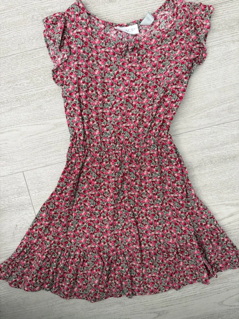 The Children's Place Pink Floral Ruffle Sleeve Casual Dress - Picture 1 of 3